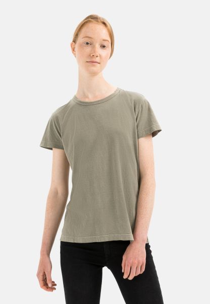 T-Shirts & Polos Review Womenswear Light Khaki Organic Cotton Short Sleeve T-Shirt Camel Active