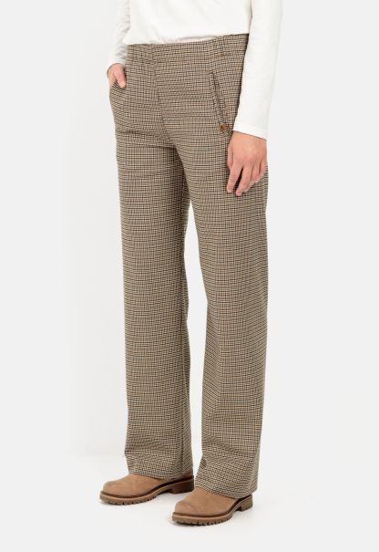 Versatile Brown Womenswear Trousers Straight Fit Trousers With Elasticated Waist Camel Active