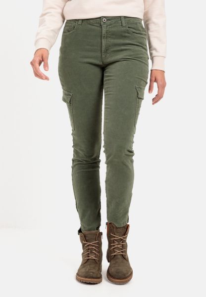 Quick Trousers Khaki Slim Fit Cargo Trousers Camel Active Womenswear