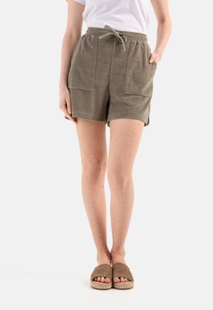 Trousers Khaki Womenswear Terry Shorts With Drawstring Camel Active Reduced