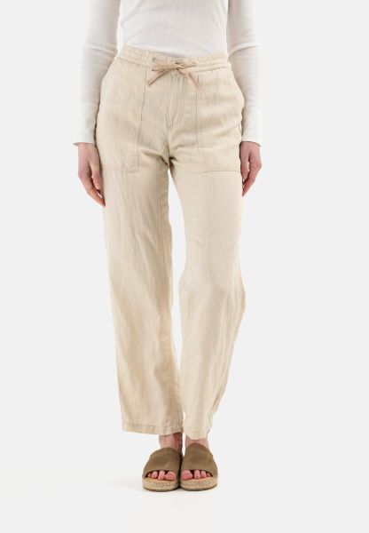 Loose Fit Workerhose With Tencel™ Lyocell Camel Active Trousers Streamline Off-White Womenswear