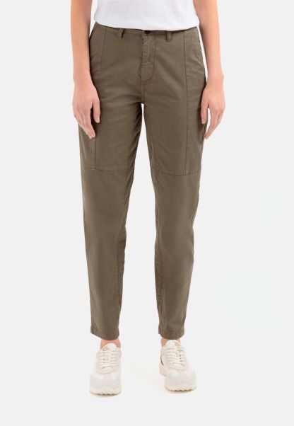 Camel Active Womenswear Trousers Olive Price Meltdown Loose Fit Worker Pants