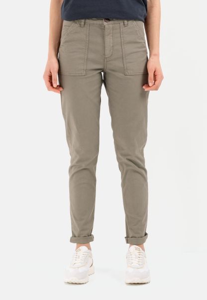 Womenswear Secure Camel Active Worker Chino In Straight Fit Khaki Trousers