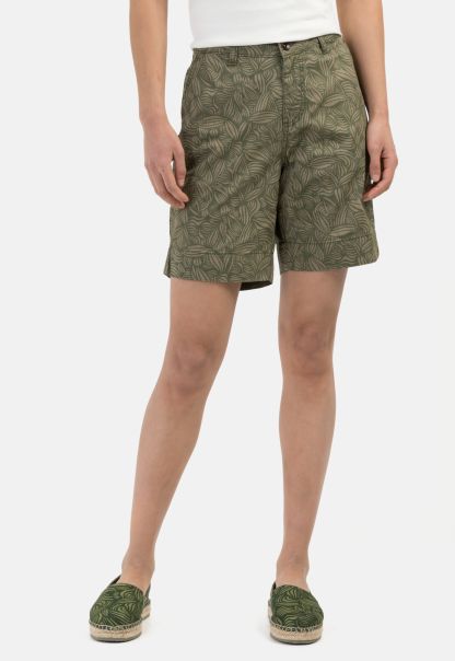 Khaki Camel Active Shorts With Allover-Print Heavy-Duty Trousers Womenswear