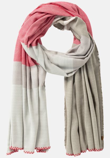 Womenswear Scarves & Shawls Camel Active Ergonomic Multicoloured Woven Scarf With Fine Stripe Pattern