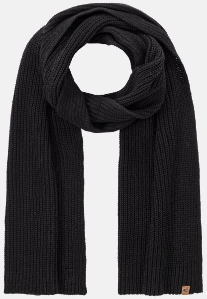 Intuitive Camel Active Womenswear Soft Scarf  In Pure Cotton Scarves & Shawls Black