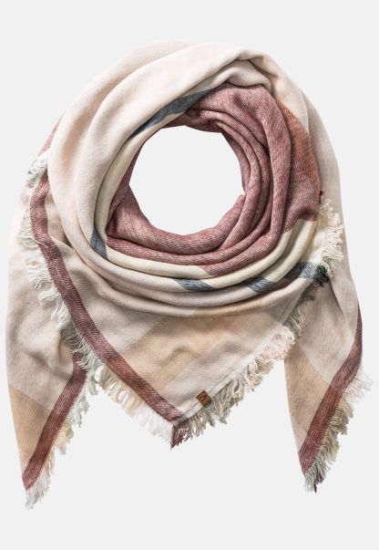 Rose-Brown Camel Active Scarves & Shawls Womenswear Precision Fine Woven Scarf Made From Soft Cotton Mix