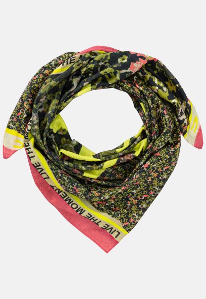 Camel Active Green Scarf With Hand Painted Watercolour Design Womenswear Scarves & Shawls Best