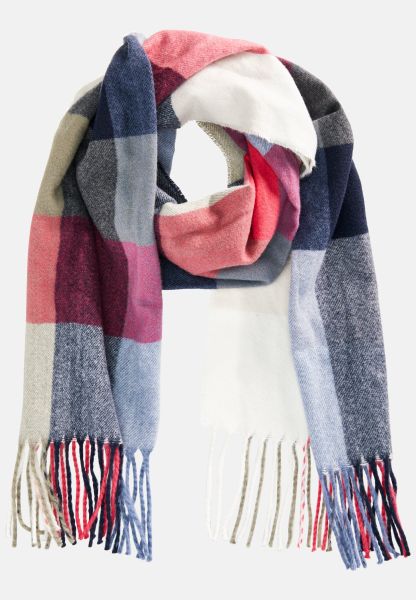 Scarves & Shawls Camel Active User-Friendly Womenswear Red Fine Woven Scarf With Checked Pattern