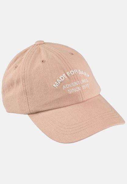 Popular Womenswear Rosa Sixpannel Cap With Statement Embroidery Camel Active Caps & Hats