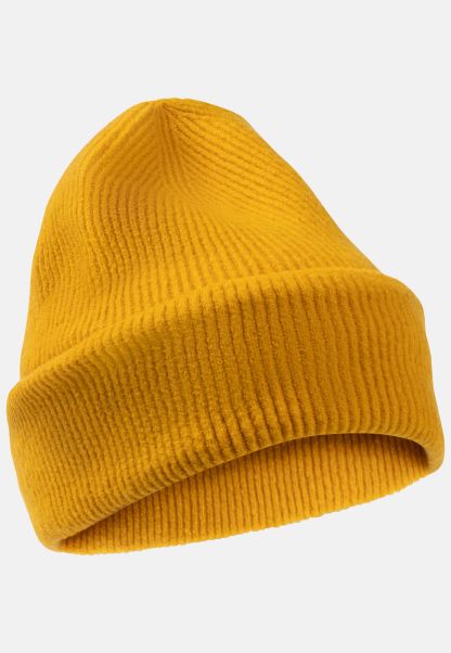 Caps & Hats Functional Fine Knit Beanie In Cotton Mix Camel Active Womenswear Yellow