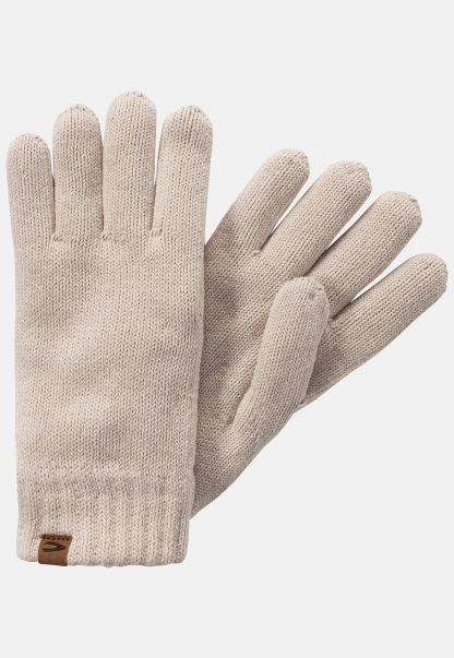 Womenswear Custom Lined Knitted Gloves Beige Camel Active Gloves