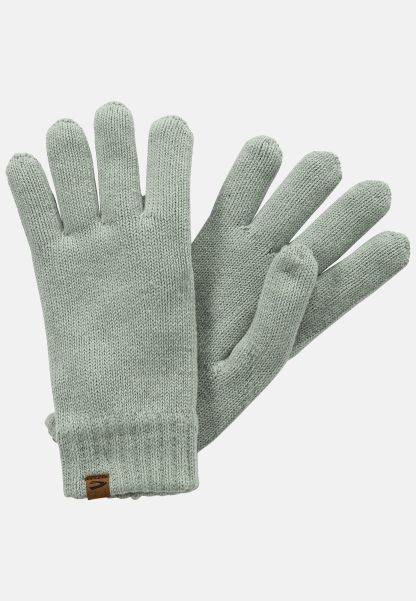 Gloves Green Lined Knitted Gloves Womenswear Camel Active Distinctive