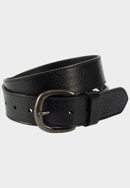 Belts Camel Active Lwg-Certified Leather Belt Womenswear Black Reliable
