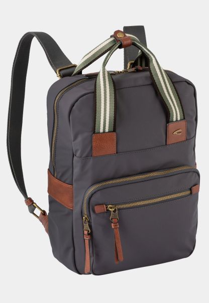 Cost-Effective Dark Grey Camel Active Womenswear Backpack With Imitation Leather Trim Bags & Backpacks
