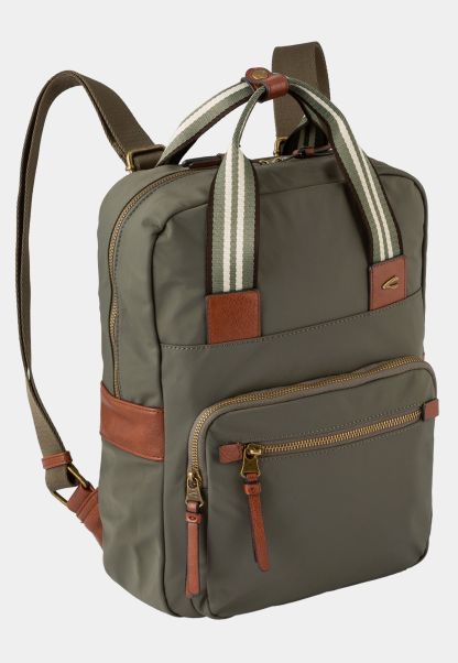 Backpack With Imitation Leather Trim Womenswear Khaki Bags & Backpacks Buy Camel Active