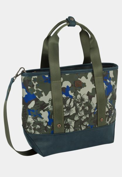 Cheap Khaki Hailey Handbag With Camouflage Floral Panel Print Bags & Backpacks Camel Active Womenswear