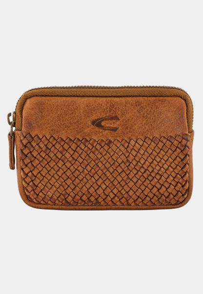 Camel Active Low Cost Wallets & Cases Womenswear Key Case With Authentic Braided Structure Cognac
