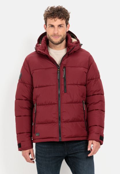 Jackets & Vests Menswear Compact Camel Active Red Quilted Jacket With Detachable Hood