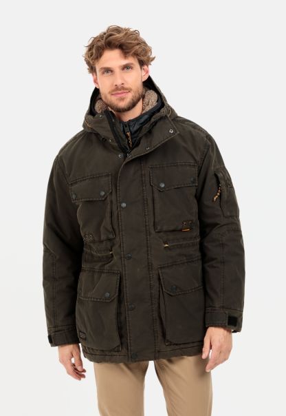 Camel Active Menswear Voucher Jackets & Vests Dark Brown Texxxactive® Functional Jacket With Hood