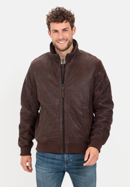 Menswear Modern Camel Active Brown Lined Leather Jacket Made Of Genuine Leather Jackets & Vests