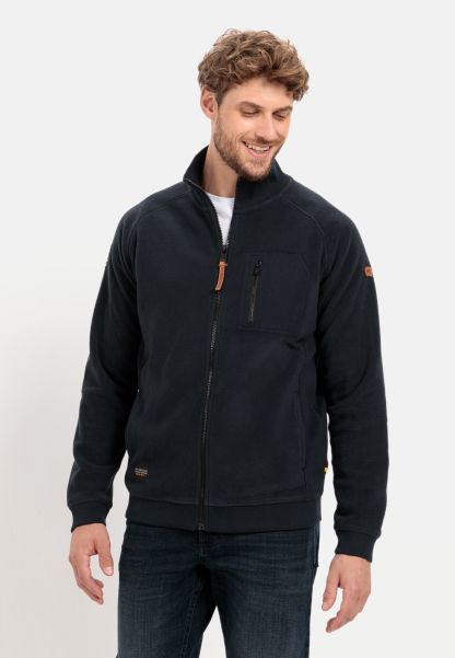 Menswear Dark Blue Jackets & Vests Camel Active Dependable Fleece Jacket In Recycled Polyester