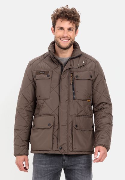 Camel Active Jackets & Vests Menswear Functional Jacket With Diamond Quilting Brown Value