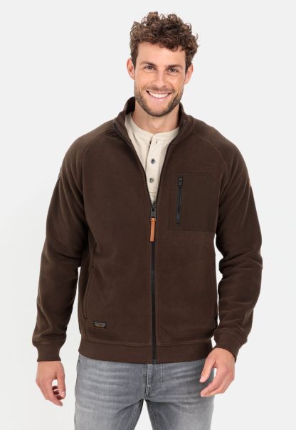 Menswear Brown Camel Active Fleece Jacket In Recycled Polyester Jackets & Vests Sleek