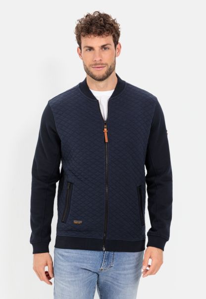 Jackets & Vests Menswear Lowest Ever Dark Blue Camel Active Sweat Jacket With College Collar