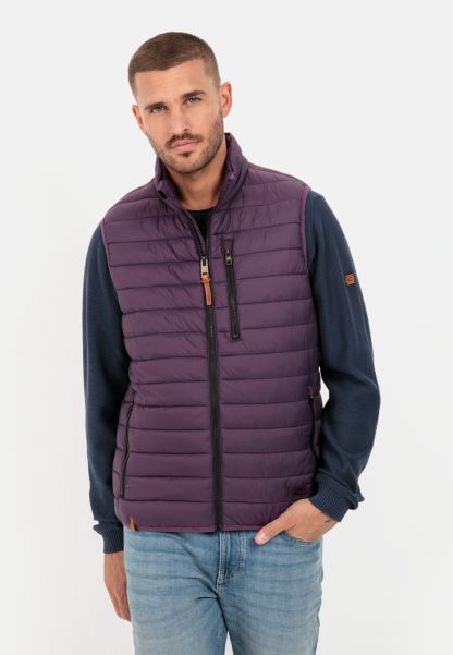 Camel Active Quilted Waistcoat Made From 100% Recycled Polyamide Online Menswear Purple Jackets & Vests