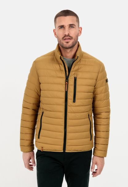 Camel Active Jackets & Vests Intuitive Beige-Brown Quilted Jacket In Recycled Polyamide Menswear