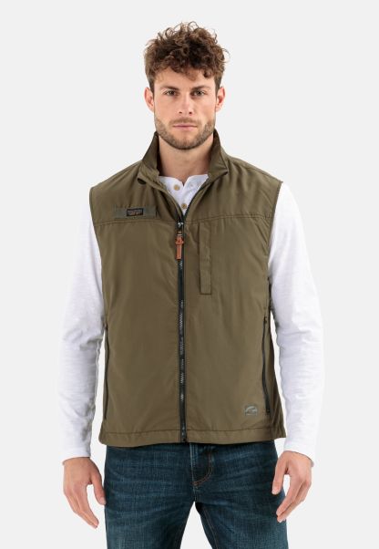 Olive Menswear Waistcoat Made From Recycled Polyester Discount Camel Active Jackets & Vests
