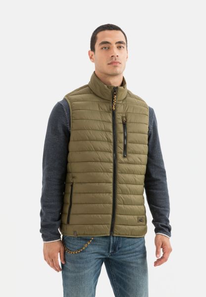 Quilted Vest Made From Recycled Polyester Olive Brown Efficient Menswear Jackets & Vests Camel Active