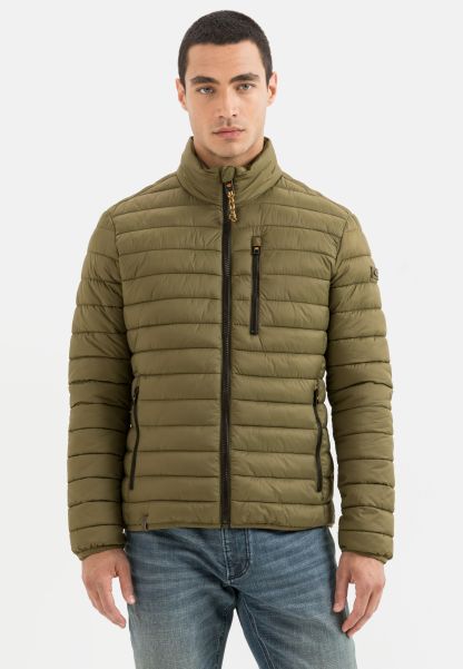 Jackets & Vests Camel Active Fast Olive Quilted Blouson Made Of Recycled Material Menswear