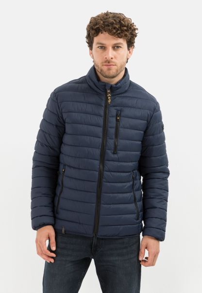 Jackets & Vests Dark Blue Menswear Quilted Blouson Made Of Recycled Material Camel Active Sale