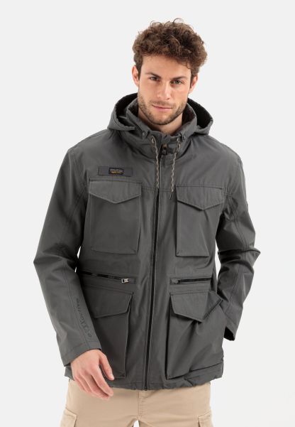 Texxxactive® Fieldjacket With Reflector Prints Dark Grey Sturdy Jackets & Vests Camel Active Menswear