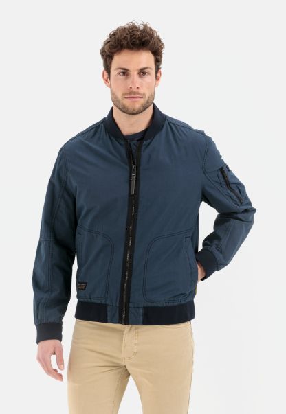 Menswear Rare Camel Active Jackets & Vests Dark Blue Bomber With College Collar