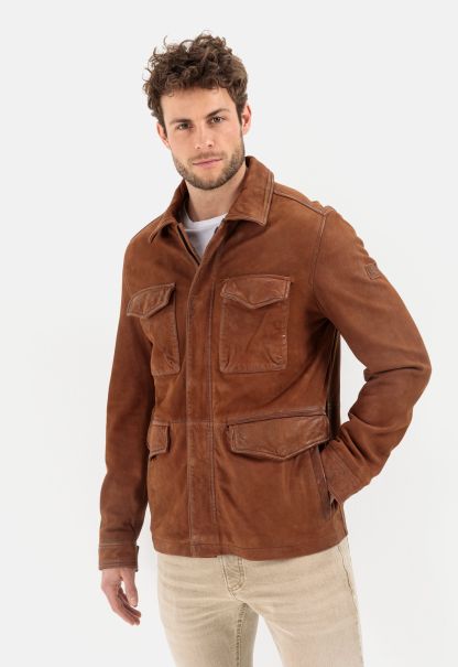 Relaxing Jackets & Vests Brown Lined Leather Jacket From Genius Leather Camel Active Menswear