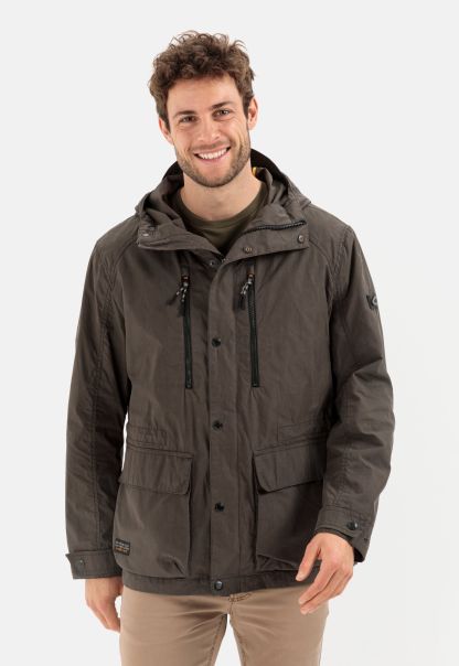 Camel Active Multi-Pocket Jacket With Hood Jackets & Vests Exclusive Olive Brown Menswear