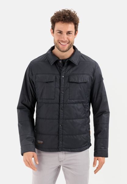 Jackets & Vests Dark Blue Menswear Sale Camel Active Quilted Blouson With Breast Pockets