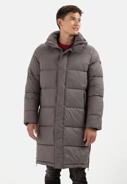 Jackets & Vests Coat With Detachable Hood Camel Active Menswear Dark Grey Reliable