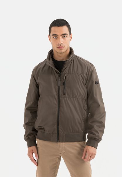 Camel Active Fashionable Jackets & Vests Blouson With Stand-Up Collar Menswear Dark Brown