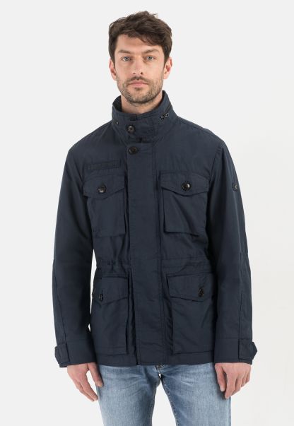 Field Jacket With Roll Up Hood Camel Active Jackets & Vests Dark Blue Menswear Sale