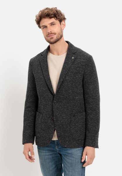 Casual Jacket Made From Cotton Jersey Camel Active Blazer & Waistcoats Anthracit Price Drop Menswear