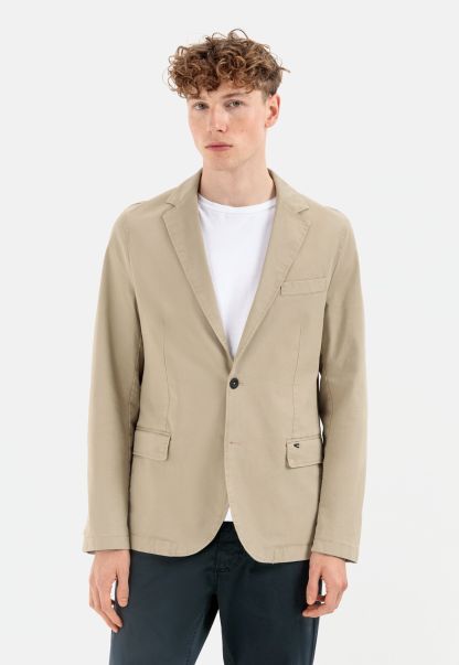 Camel Active Discover Beige Blazer & Waistcoats Menswear Jacket With Light Waffle Structure