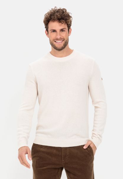 Revolutionize Pullover & Cardigan Menswear Camel Active Fine Knit Jumper Made From Pure Lambswool Beige