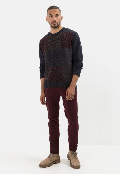 Camel Active Knit Sweater In A Quality Wool Blend Pullover & Cardigan Menswear Premium Dark Blue