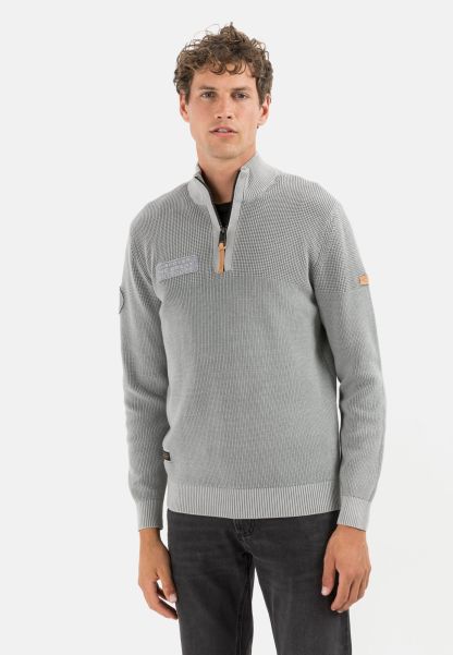 Pullover & Cardigan Menswear Camel Active Grey Dynamic Organic Cotton Sweater