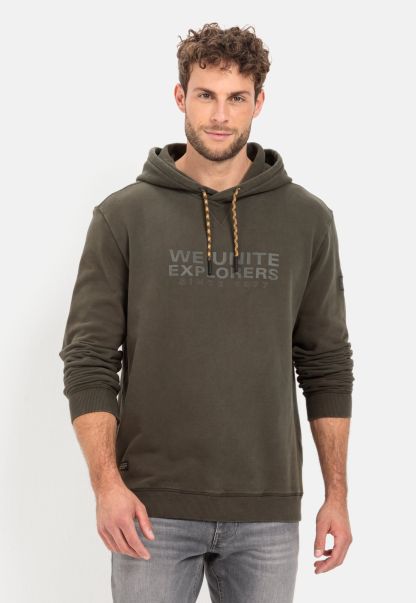 Khaki Sweatshirt With Hood Durable Camel Active Menswear Sweatshirts & Hoodies