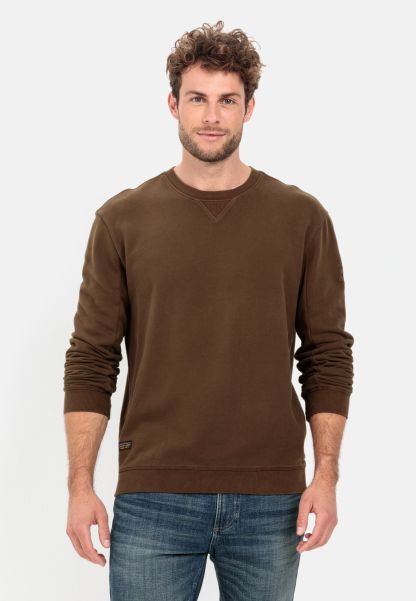 Sweatshirt In Pure Cotton New Brown Sweatshirts & Hoodies Camel Active Menswear